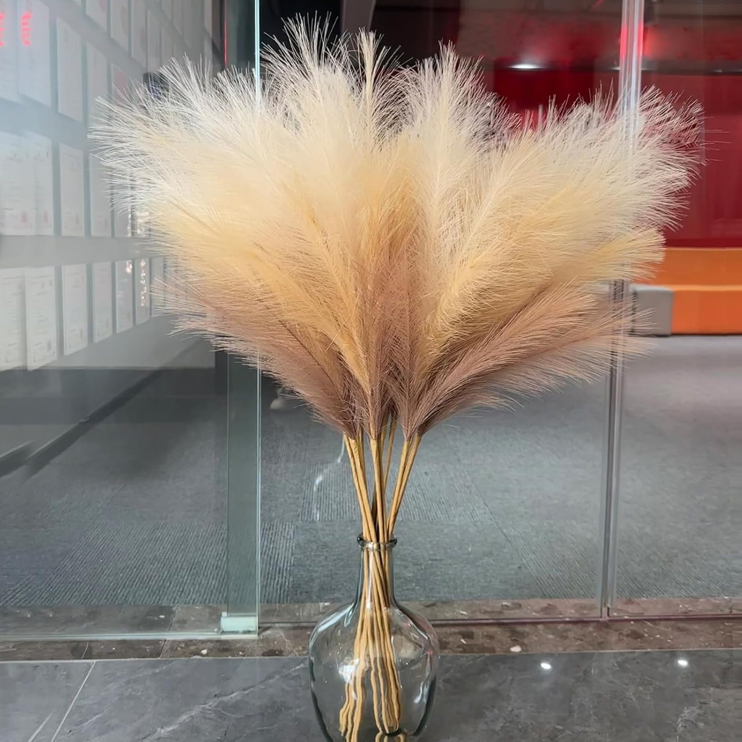 38" 10 Stems White Pampas Grass Tall Decor - Faux Pampas Grass Decor Tall for Floor Vase Boho Home Wedding Mothers Day Decoration