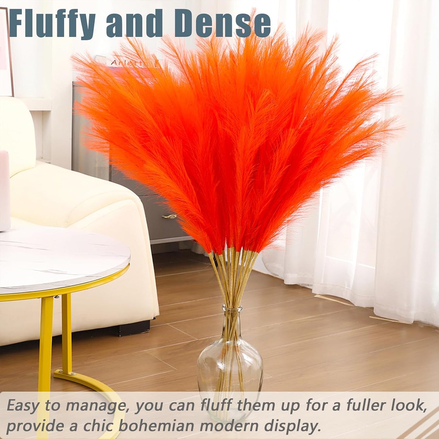 38" 10 Stems White Pampas Grass Tall Decor - Faux Pampas Grass Decor Tall for Floor Vase Boho Home Wedding Mothers Day Decoration