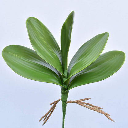 32 Inches Artificial Phalaenopsis Flowers 4 Pcs with 2 Bundles Leaves Artificial Orchid Flowers Stem Plants for Home Décor (White)
