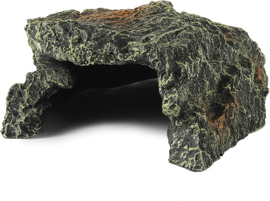 Resin Reptile Rock Cave, Lizard Tank Décor, Gecko Hide Reptile Hideout for Small Turtle Accessories for Tank, Leopard Gecko, Lazard Hideout