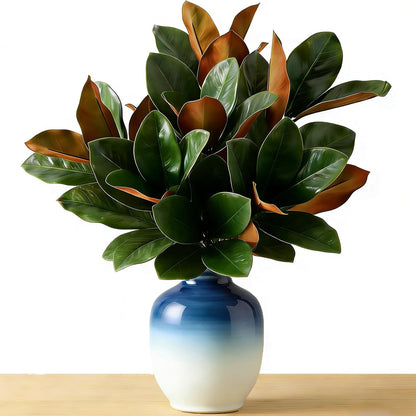 3 Stems Faux Magnolia Flowers, Magnolia Fake Flowers, Real Touch Creamy White Southern Magnolia Stems Artificial Realistic, Faux Florals for Vase