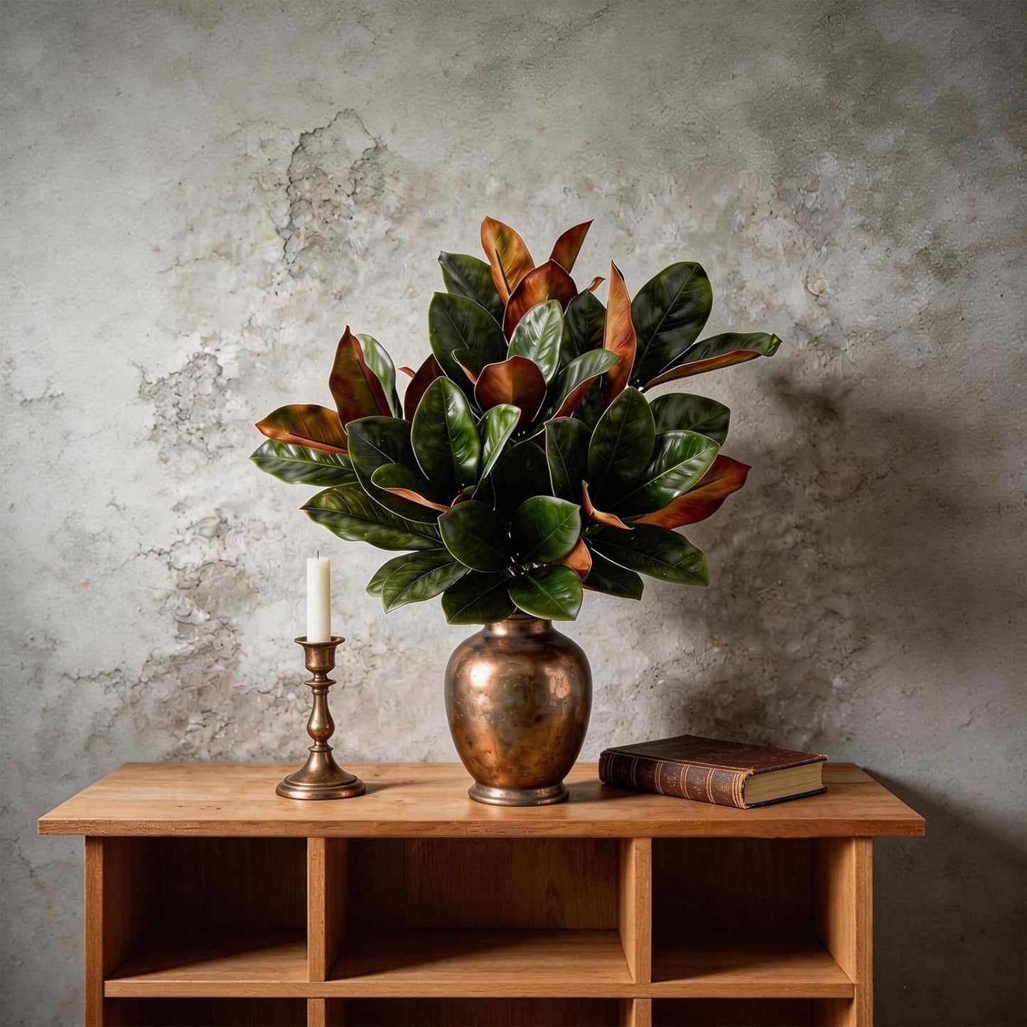 3 Stems Faux Magnolia Flowers, Magnolia Fake Flowers, Real Touch Creamy White Southern Magnolia Stems Artificial Realistic, Faux Florals for Vase