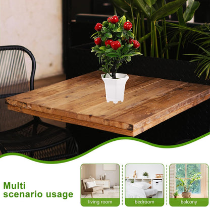 Simulated Apple Ornaments Faux Apples Artificial Fruit Tree Decor with Pot for Home Kitchen Dining Table Living Room Desk Decoration