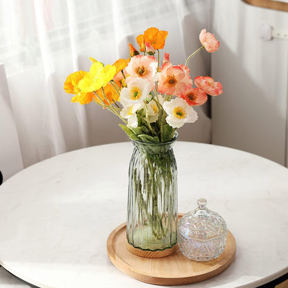 Artificial Poppy Flowers, 8 Bundles Faux Poppies with Stems for Floral Arrangements - Wedding, Home, Office, Party Table Centerpiece Decor