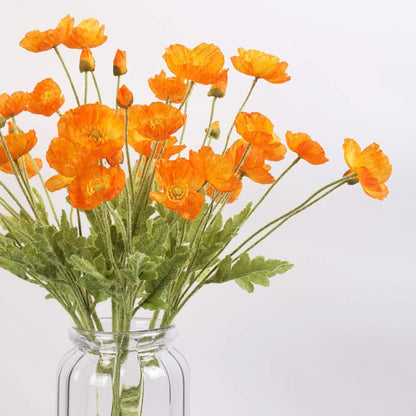 Artificial Poppy Flowers, 8 Bundles Faux Poppies with Stems for Floral Arrangements - Wedding, Home, Office, Party Table Centerpiece Decor