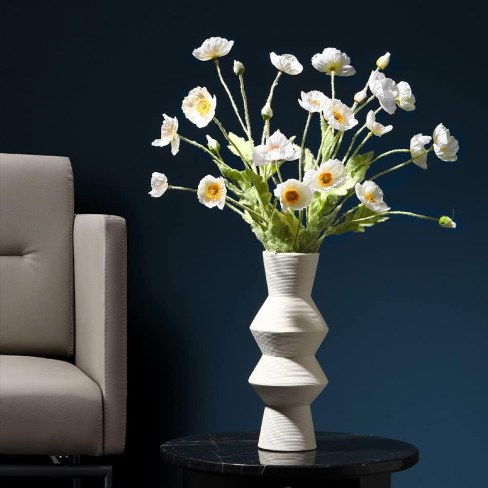 Artificial Poppy Flowers, 8 Bundles Faux Poppies with Stems for Floral Arrangements - Wedding, Home, Office, Party Table Centerpiece Decor