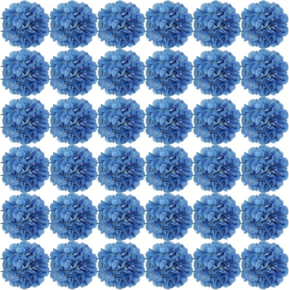 Royal Blue Hydrangea Artificial Flowers Bulk with Stems 64 Pcs