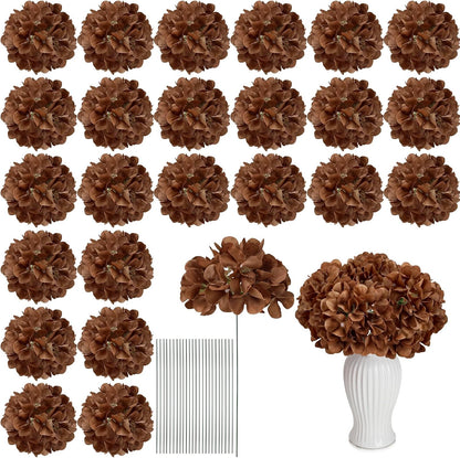 Royal Blue Hydrangea Artificial Flowers Bulk with Stems 64 Pcs