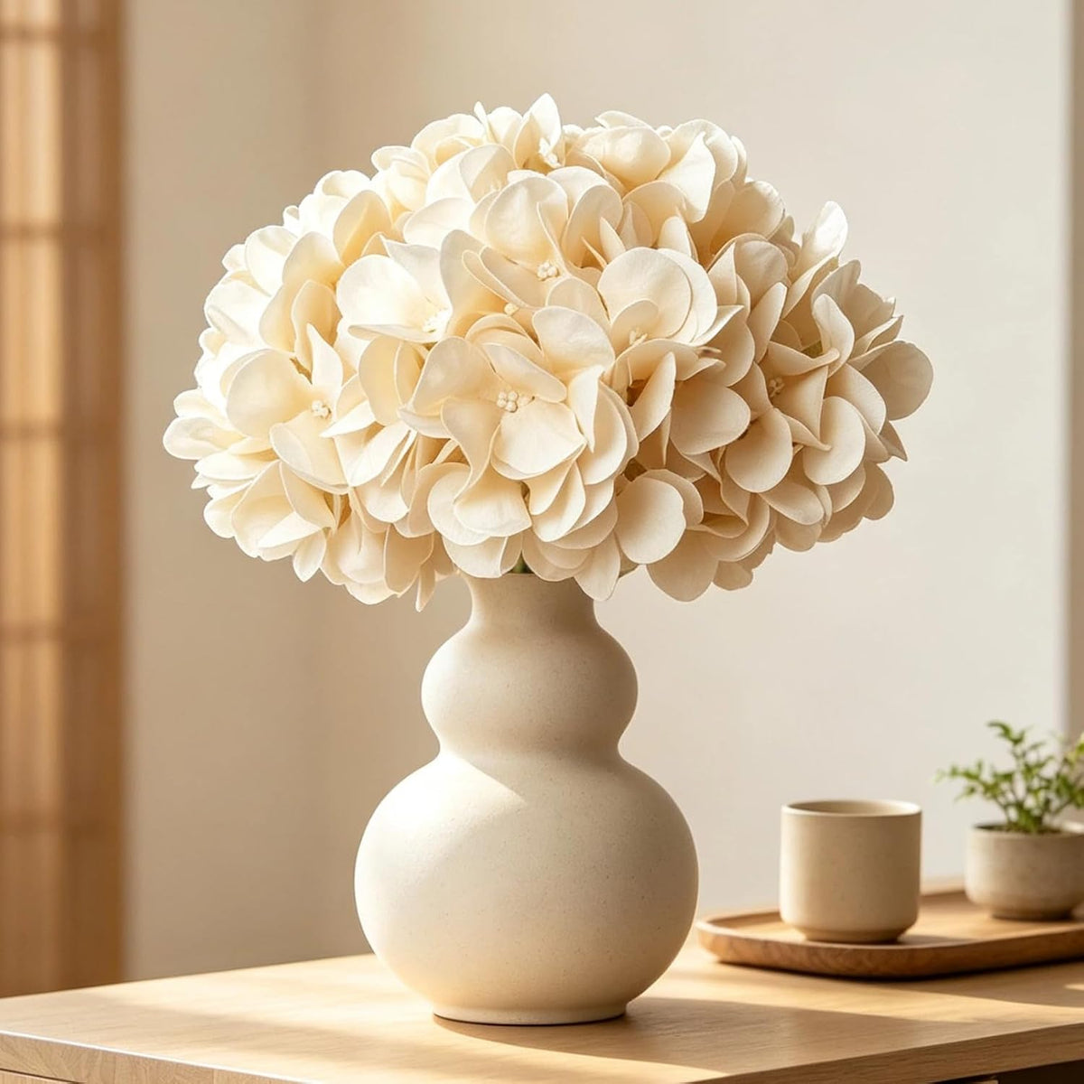 Royal Blue Hydrangea Artificial Flowers Bulk with Stems 64 Pcs