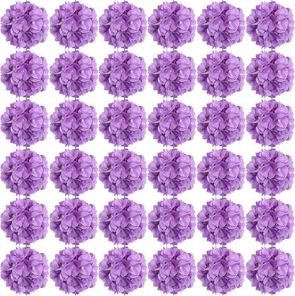 Royal Blue Hydrangea Artificial Flowers Bulk with Stems 64 Pcs