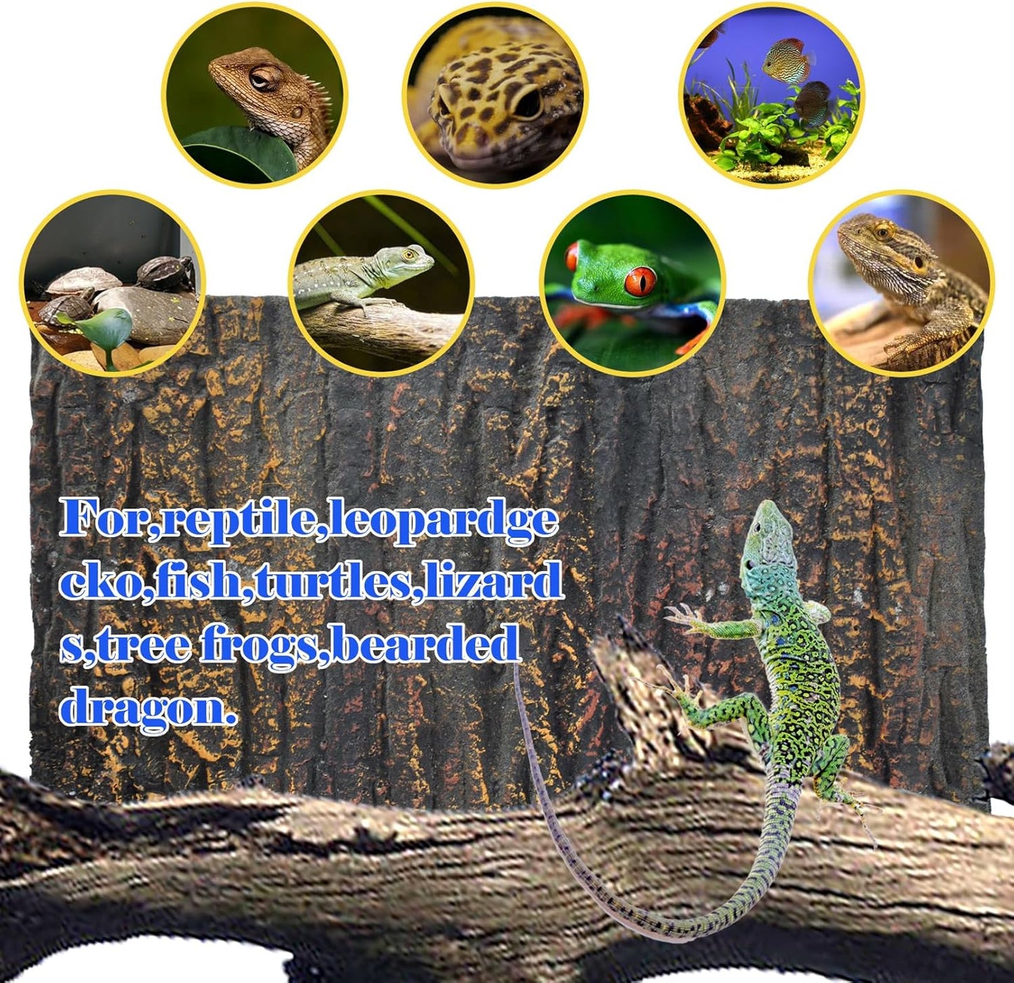 Rock Terrarium Background,3D Bearded Dragon Tank Backgrounds Wall Reptile Stereo Backdrop Amphibian Habitat Climbing Board Decoration Aquarium Background Decor for Reptiles Lizard Fish Frog