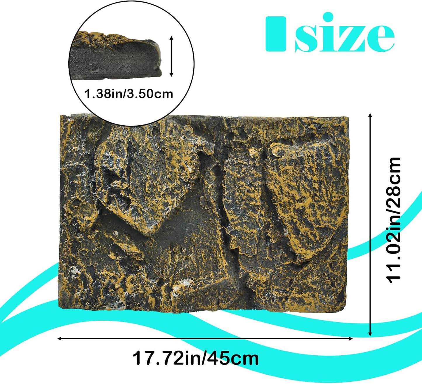 Rock Terrarium Background,3D Bearded Dragon Tank Backgrounds Wall Reptile Stereo Backdrop Amphibian Habitat Climbing Board Decoration Aquarium Background Decor for Reptiles Lizard Fish Frog