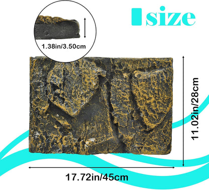 Rock Terrarium Background,3D Bearded Dragon Tank Backgrounds Wall Reptile Stereo Backdrop Amphibian Habitat Climbing Board Decoration Aquarium Background Decor for Reptiles Lizard Fish Frog