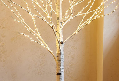 LED Birch Tree 4FT 200L Warm White Fairy Lights, Lighted Trees for Indoor Outdoor Home Thanksgiving Christmas Holiday Decoration