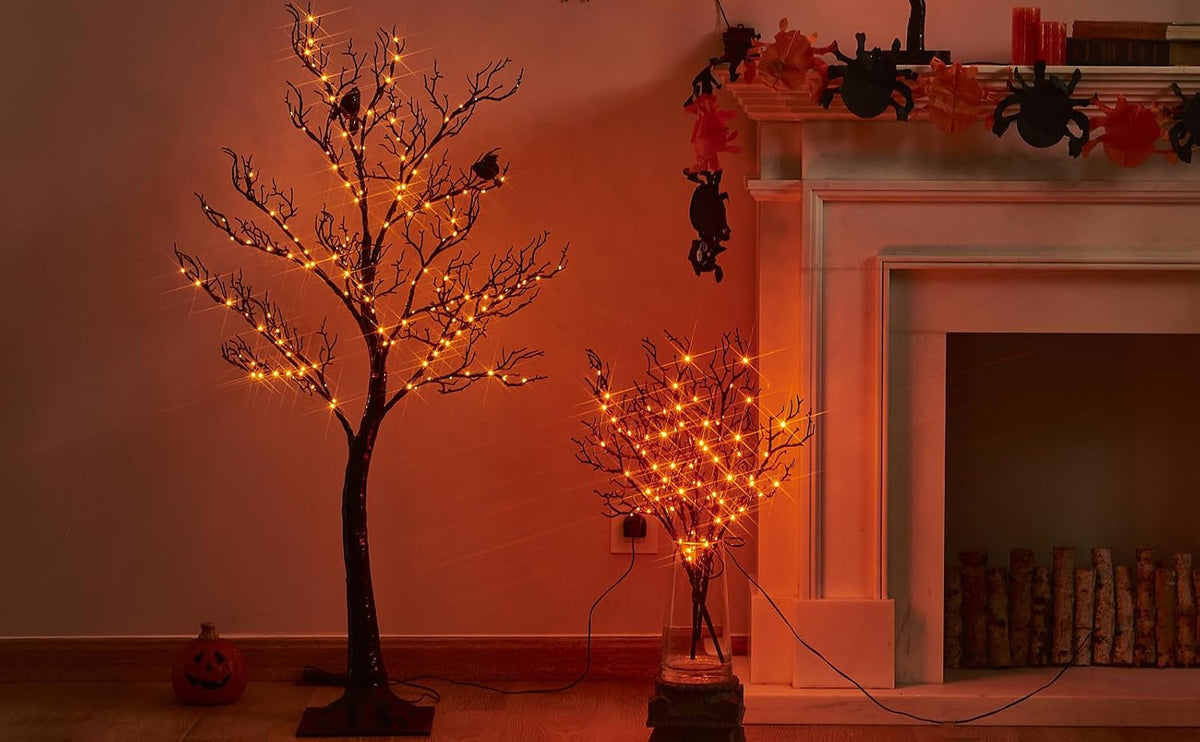LED Birch Tree 4FT 200L Warm White Fairy Lights, Lighted Trees for Indoor Outdoor Home Thanksgiving Christmas Holiday Decoration