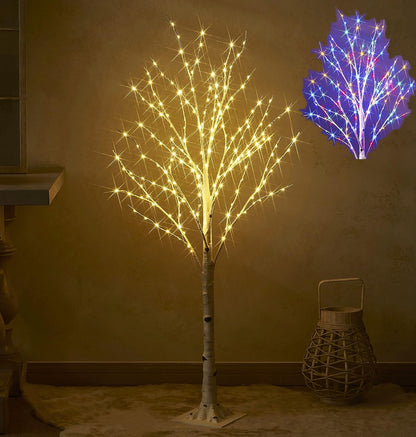 LED Birch Tree 4FT 200L Warm White Fairy Lights, Lighted Trees for Indoor Outdoor Home Thanksgiving Christmas Holiday Decoration