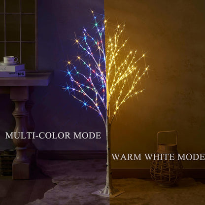 LED Birch Tree 4FT 200L Warm White Fairy Lights, Lighted Trees for Indoor Outdoor Home Thanksgiving Christmas Holiday Decoration