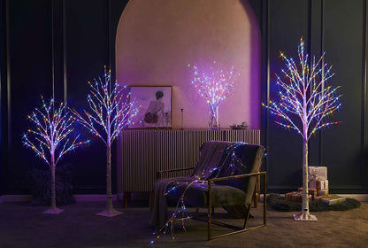 LED Birch Tree 4FT 200L Warm White Fairy Lights, Lighted Trees for Indoor Outdoor Home Thanksgiving Christmas Holiday Decoration
