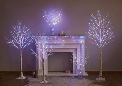 LED Birch Tree 4FT 200L Warm White Fairy Lights, Lighted Trees for Indoor Outdoor Home Thanksgiving Christmas Holiday Decoration