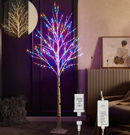 LED Birch Tree 4FT 200L Warm White Fairy Lights, Lighted Trees for Indoor Outdoor Home Thanksgiving Christmas Holiday Decoration