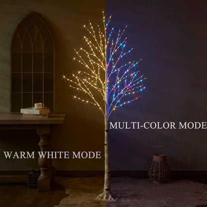 LED Birch Tree 4FT 200L Warm White Fairy Lights, Lighted Trees for Indoor Outdoor Home Thanksgiving Christmas Holiday Decoration