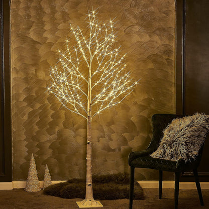 LED Birch Tree 4FT 200L Warm White Fairy Lights, Lighted Trees for Indoor Outdoor Home Thanksgiving Christmas Holiday Decoration