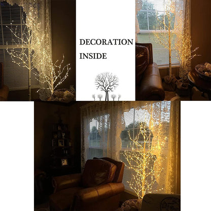 LED Birch Tree 4FT 200L Warm White Fairy Lights, Lighted Trees for Indoor Outdoor Home Thanksgiving Christmas Holiday Decoration