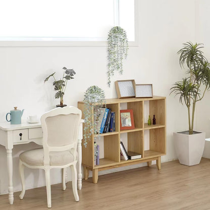 Decorative Hanging Plants for Shelf, Faux Ivy Eucalyptus Vine, Fake Greenery in White Bigger Pot (Light Green, 1PCS)