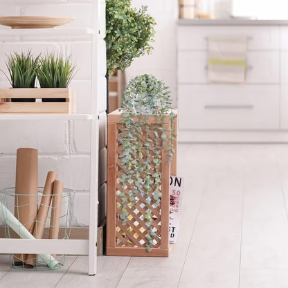Decorative Hanging Plants for Shelf, Faux Ivy Eucalyptus Vine, Fake Greenery in White Bigger Pot (Light Green, 1PCS)