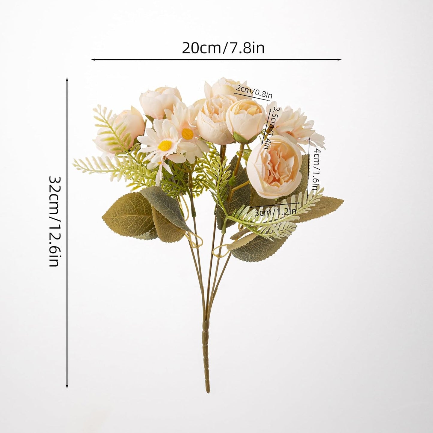 Artificial Peonies Flowers,Fake Peony Silk Flower Bouquet 3 Bundles Plastic Florals Bulk Arrangements for Vase Wedding Decoration(Orange)