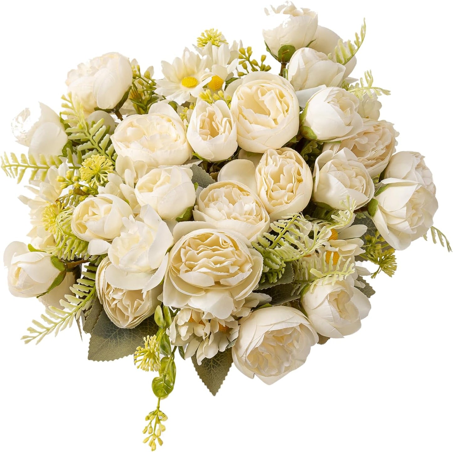 Artificial Peonies Flowers,Fake Peony Silk Flower Bouquet 3 Bundles Plastic Florals Bulk Arrangements for Vase Wedding Decoration(Orange)