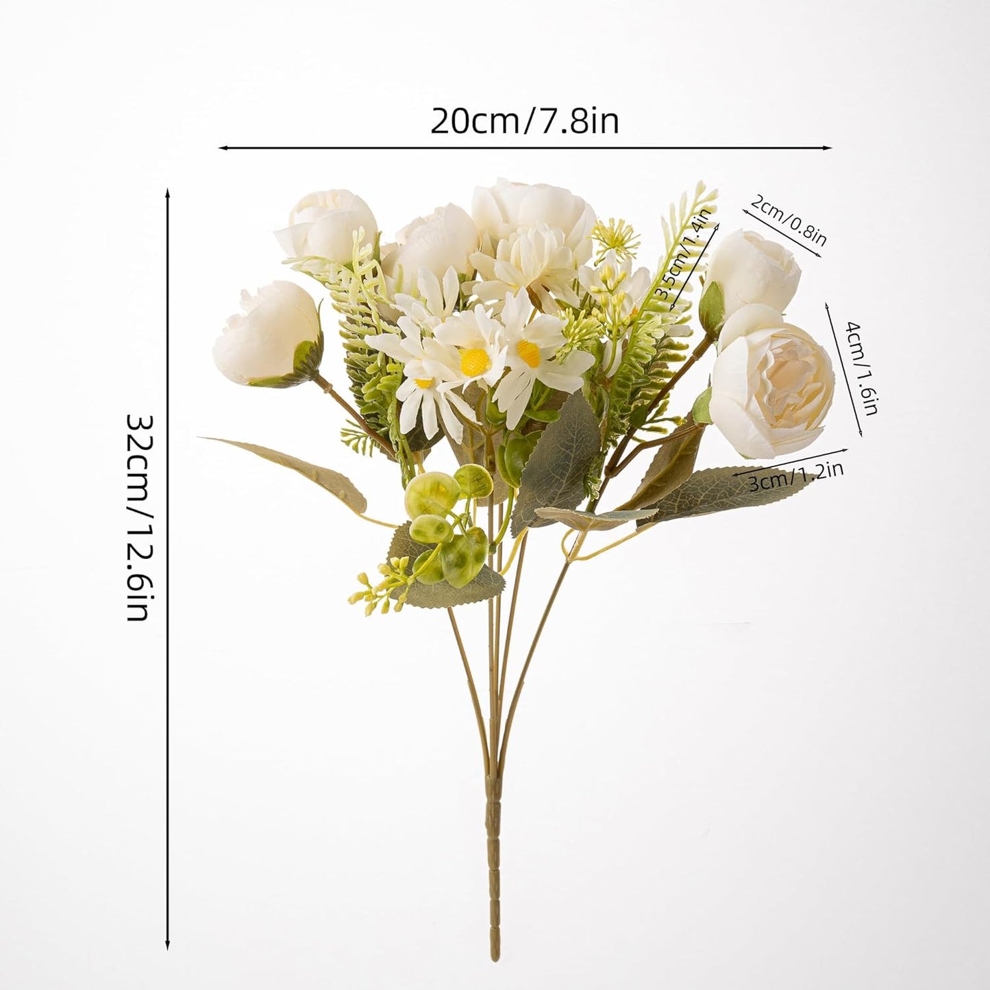 Artificial Peonies Flowers,Fake Peony Silk Flower Bouquet 3 Bundles Plastic Florals Bulk Arrangements for Vase Wedding Decoration(Orange)