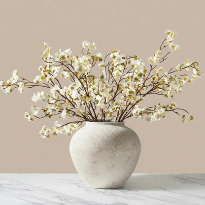 White Cherry Blossom Branches – 6 Pcs 33.5" Long Stem Artificial Flowers