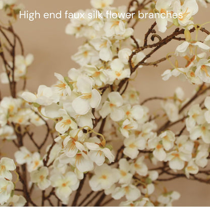 White Cherry Blossom Branches – 6 Pcs 33.5" Long Stem Artificial Flowers