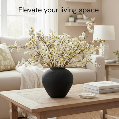 White Cherry Blossom Branches – 6 Pcs 33.5" Long Stem Artificial Flowers