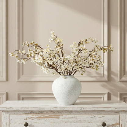 White Cherry Blossom Branches – 6 Pcs 33.5" Long Stem Artificial Flowers