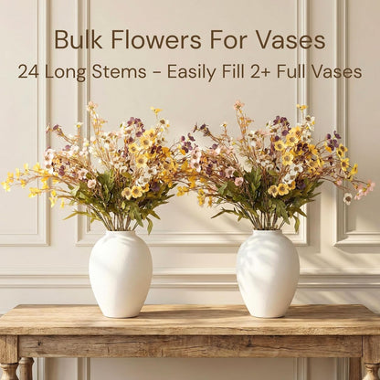 White Cherry Blossom Branches – 6 Pcs 33.5" Long Stem Artificial Flowers