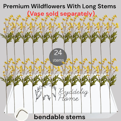 White Cherry Blossom Branches – 6 Pcs 33.5" Long Stem Artificial Flowers