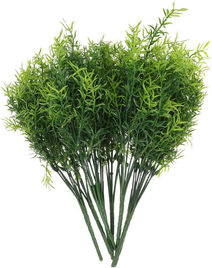 8pcs Artificial Rosemary Plant Stems Adjustable Faux Greenery Sprigs Decorative Fake Grass for Home Office Garden Wedding Christmas Holiday Events