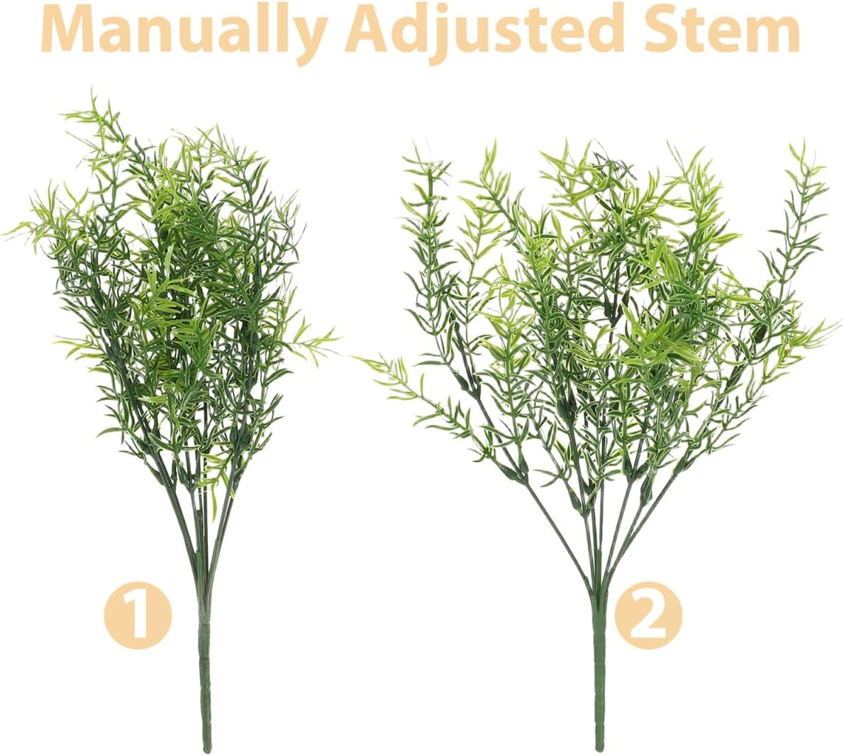 8pcs Artificial Rosemary Plant Stems Adjustable Faux Greenery Sprigs Decorative Fake Grass for Home Office Garden Wedding Christmas Holiday Events
