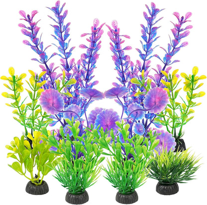 Artificial Fish Tank Plants, Plastic Aquarium Decorations, Green Accessories, 10pcs