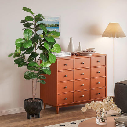 6ft Fiddle Leaf Fig Tree Artificial Plant in Pot for Indoor Home Decor