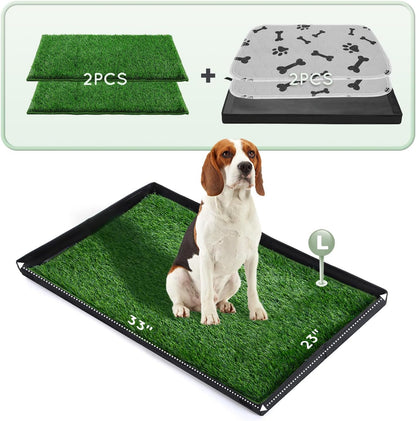 Grass Pee Pads for Dogs Potty with Foldable Dog Litter Box