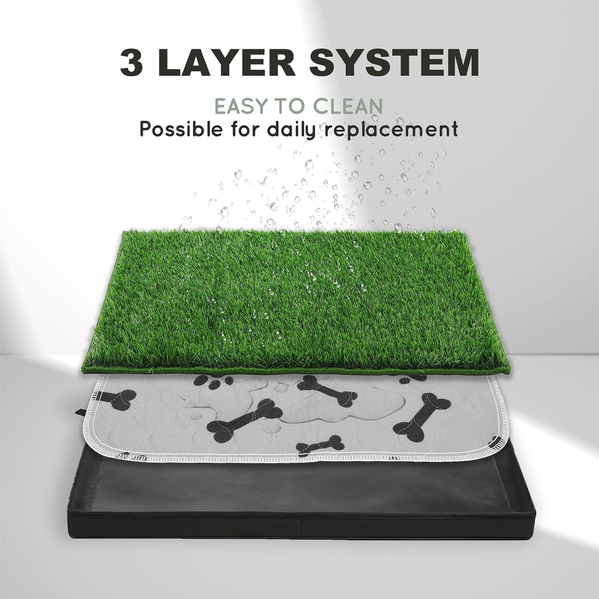 Grass Pee Pads for Dogs Potty with Foldable Dog Litter Box