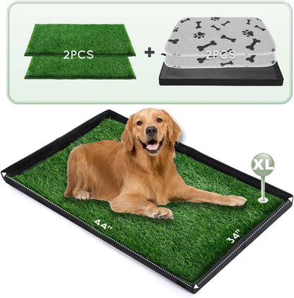 Grass Pee Pads for Dogs Potty with Foldable Dog Litter Box