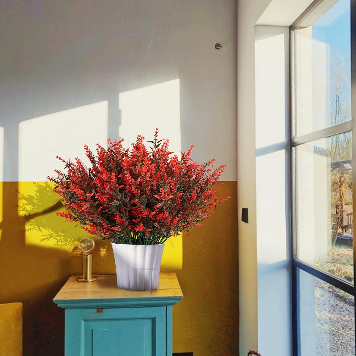 Artificial Fall Flowers for Outdoors,Fall Decoration Fake Greenery
