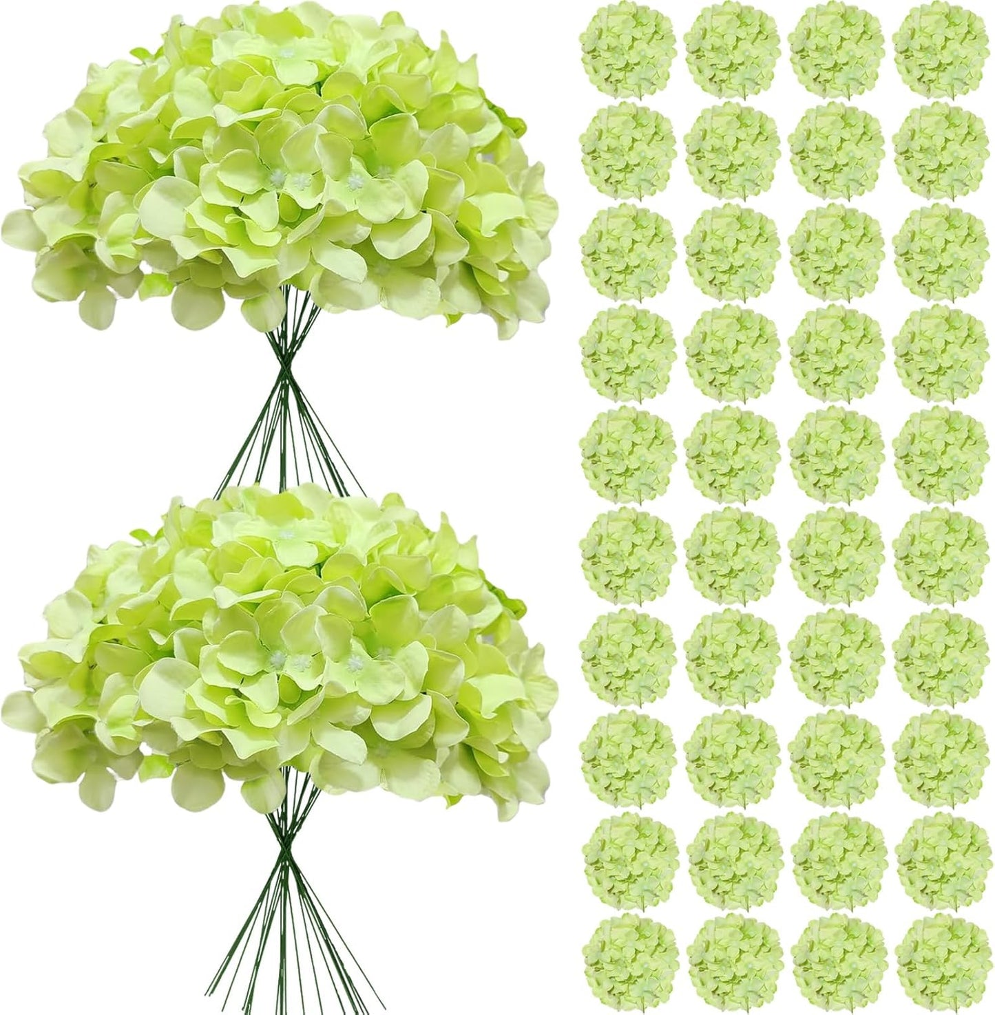 65Pcs Blue Hydrangea Artificial Flowers Bulk，Realistic Silk Fake Flowers with Stems，Faux Hydrangea Flowers for Wedding Home Decor Centerpieces Living Room Garden Party Baby Shower Decoration