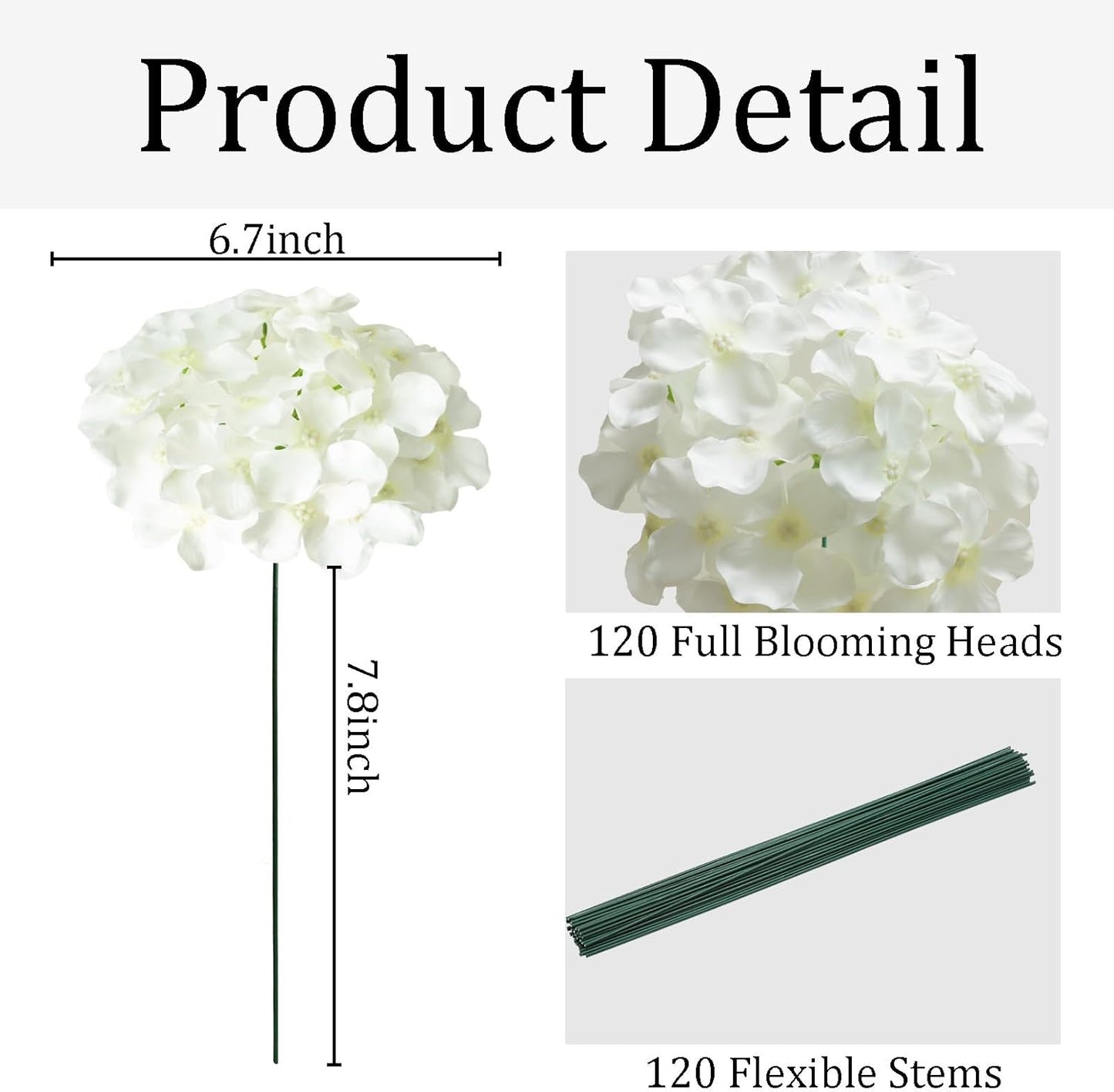65Pcs Blue Hydrangea Artificial Flowers Bulk，Realistic Silk Fake Flowers with Stems，Faux Hydrangea Flowers for Wedding Home Decor Centerpieces Living Room Garden Party Baby Shower Decoration