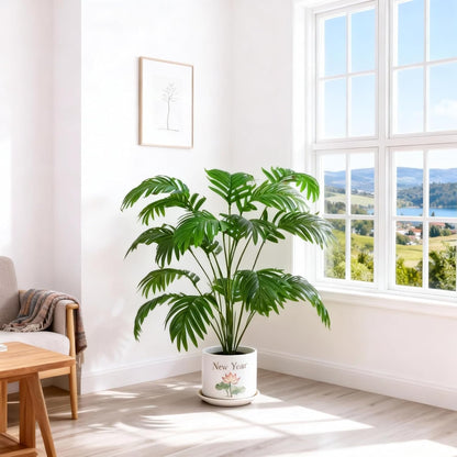 5ft Artificial Palm Tree Indoor, Large Fake Tropical Areca Palm with 13 Trunks, Tall Faux Floor Plants for Indoor Living Rooms Offices Bedroom Home Decor