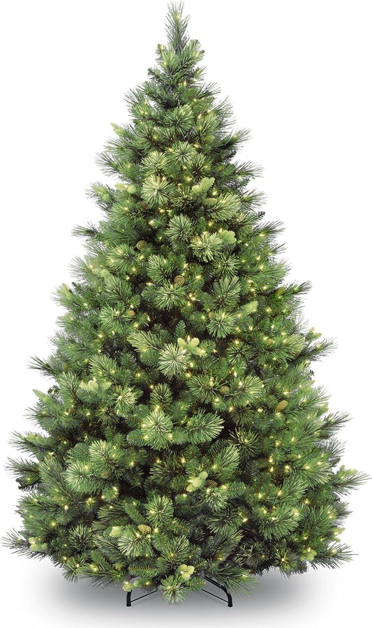 6.5ft Pre-Lit Carolina Pine Artificial Christmas Tree